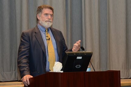 Dr. Brad Roberts, Lawrence Livermore National Laboratory Center for Global Security Research director, discusses &ldquo;The Case for Nuclear Weapons in the 21st Century&rdquo; during a presentation at U.S. Strategic Command (USSTRATCOM) Headquarters, Offutt Air Force Base, Neb., May 23, 2016. In his remarks, Roberts, who served as the Deputy Assistant Secretary of Defense for Nuclear and Missile Defense Policy from 2009-2013, explained the role of nuclear weapons in strategic deterrence, global stability and international conflict strategy. He also answered questions from members of the audience. Hosting Roberts is part of a USSTRATCOM academic outreach initiative and supports the commandâ€™s ongoing effort to build, support and sustain relationships with deterrence experts from government agencies, academia and international institutions. One of nine DoD unified combatant commands, USSTRATCOM has global strategic missions, assigned through the Unified Command Plan, which include strategic deterrence; space operations; cyberspace operations; joint electronic warfare; global strike; missile defense; intelligence, surveillance and reconnaissance; combating weapons of mass destruction; and analysis and targeting. (USSTRATCOM photo by Air Force Staff Sgt. Jonathan Lovelady)
