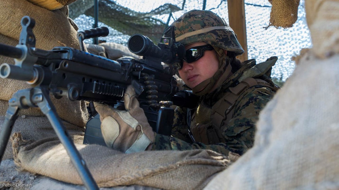 Lance Cpl. Jessica Smith, a military policeman with 2nd Law Enforcement Battalion, guards her post during MEFEX 16 at Marine Corps Base Camp Lejeune, N.C., May 16, 2016. MEFEX 16 is a command and control exercise conducted in a simulated deployed environment designed to synchronize and bring to bear the full spectrum of II Marine Expeditionary Force's C2 capabilities in support of a Marine Air-Ground Task Force. Conducting exercises of this nature ensures II MEF remains ready to provide the Marine Corps with an experienced staff capable of integrating with international allies and partner nations in a combined joint task force, charged with accomplishing a wide range of military operations. 