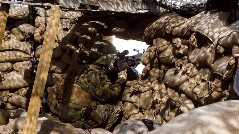 Lance Cpl. Jessica Smith, a military policeman with 2nd Law Enforcement Battalion, guards her post during MEFEX 16 at Marine Corps Base Camp Lejeune, N.C., May 16, 2016. MEFEX 16 is a command and control exercise conducted in a simulated deployed environment designed to synchronize and bring to bear the full spectrum of II Marine Expeditionary Force's C2 capabilities in support of a Marine Air-Ground Task Force. Conducting exercises of this nature ensures II MEF remains ready to provide the Marine Corps with an experienced staff capable of integrating with international allies and partner nations in a combined joint task force, charged with accomplishing a wide range of military operations. 