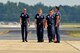Members of the U.S. Air Force Air Demonstration Squadron perform a ground show during the 2016 Shaw Air Expo and open house, “Thunder Over the Midlands,” at Shaw Air Force Base, S.C., May 21. The ground show is performed by Thunderbirds maintenance personnel and consists of marching and a ladder routine. (U.S. Air Force photo by Airman 1st Class Christopher Maldonado)
