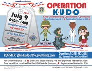 Joint Base Lewis McChord is holding an Operation KUDO event to help kids understand deployment operations July 9 from 9 a.m. until 2 p.m. Members can register and find more information about the event at jblm-kudo-2016.eventbrite.com. The deadline to register is June 27.
