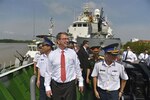 In this file photo, Defense Secretary Ash Carter tours a Vietnam coast guard ship in Hai Phong, Vietnam, May 31, 2015. On May 23, 2016, President Barack Obama announced the end of a ban on weapons sales to Vietnam. 