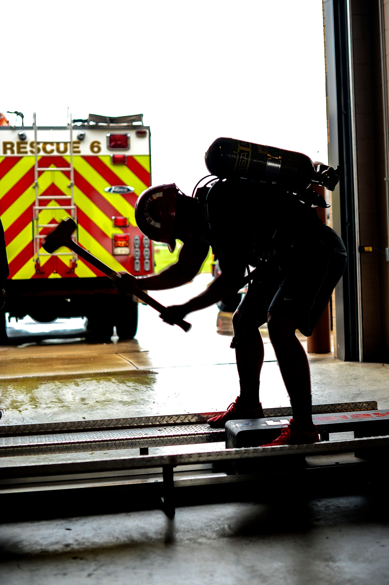 The 22nd Security Forces Squadron defenders and the 22nd Civil Engineer Squadron firefighters went head-to-head during the Battle of the Badges, May 19, 2016, at McConnell Air Force Base, Kan. Over the course of the day, the two groups competed in weightlifting, dodgeball, a fit challenge, basketball and flag football. (U.S. Air Force photos by Airman 1st Class Jenna K. Caldwell)
