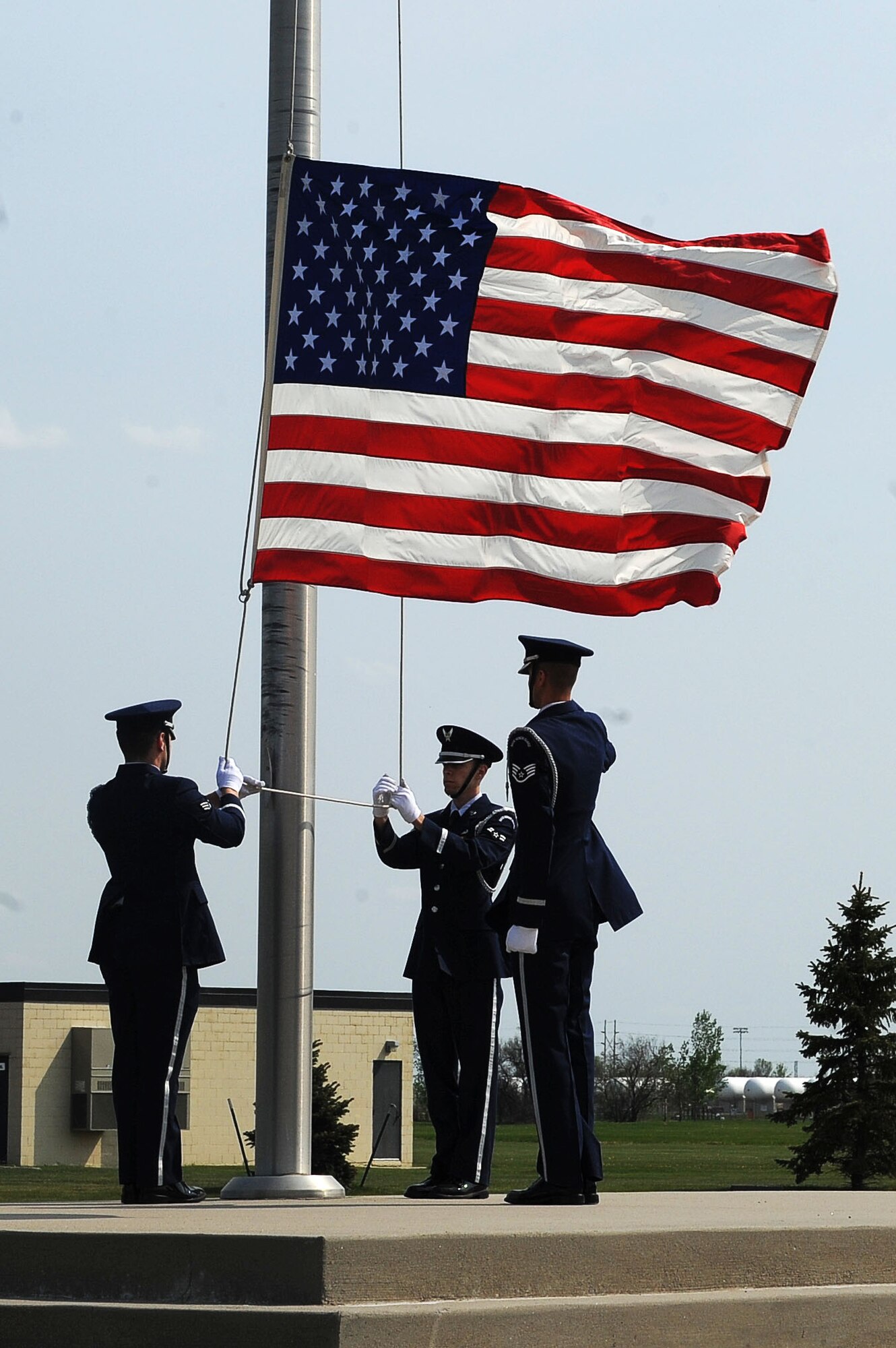 Minot Air Force Base, N.D., observed National Police Week from May 15-20. During Police Week, various events ranging from a flag football tournament, a simulated 9mm pistol shoot, a ruck march around base, a 5k memorial run and a top cop challenge, where different security forces unit’s on base were able to show off their skills of what their unit brings to the table. Police Week ended with a ceremony paying homage to those lost in the line of duty. (U.S. Air Force photo/Senior Airman Kristoffer Kaubisch)