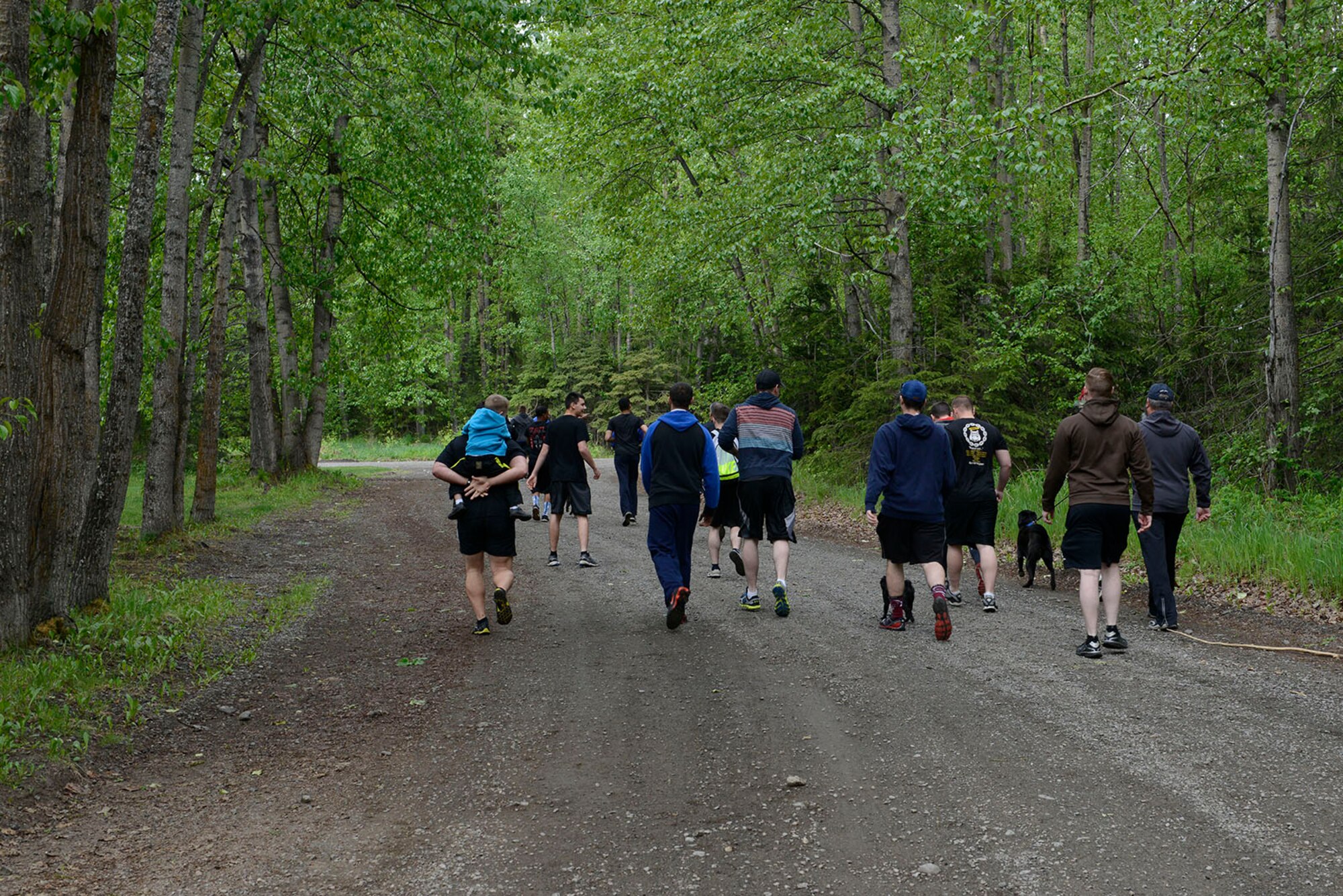 Air transportation Airmen from Joint Base Elmendorf-Richardson participate in a Port Dawg Memorial 5k run May 20, 2016. The run was part of a coordinated event with other air transportation units around the world to honor ‘port dawg’ Airmen who passed away in 2016. (U.S. Air Force photo by Airman 1st Class Valerie Monroy)