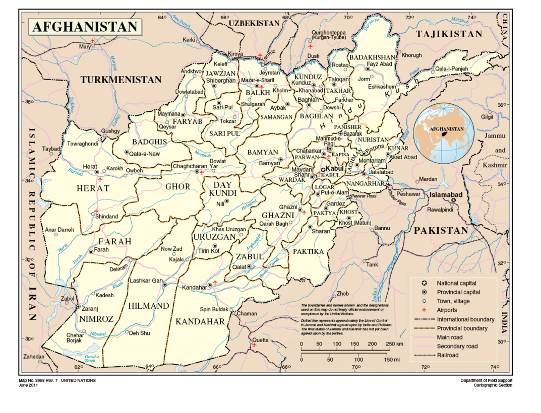 Afghanistan Map No. 3958 United Nations