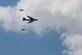 A B-52 Stratofortress receives an escort from two Royal Jordanian Air Force F-16 fighter aircraft at the start of a combined arms live-fire exercise near Al Zarqa, Jordan, during the culminating event of exercise Eager Lion on May 24, 2016. Eager Lion is a bilateral military exercise with Jordan and U.S. forces designed to strengthen relationships and enhance interoperability between both nations. (U.S. Army photo/Sgt. 1st Class Sean A. Foley) 