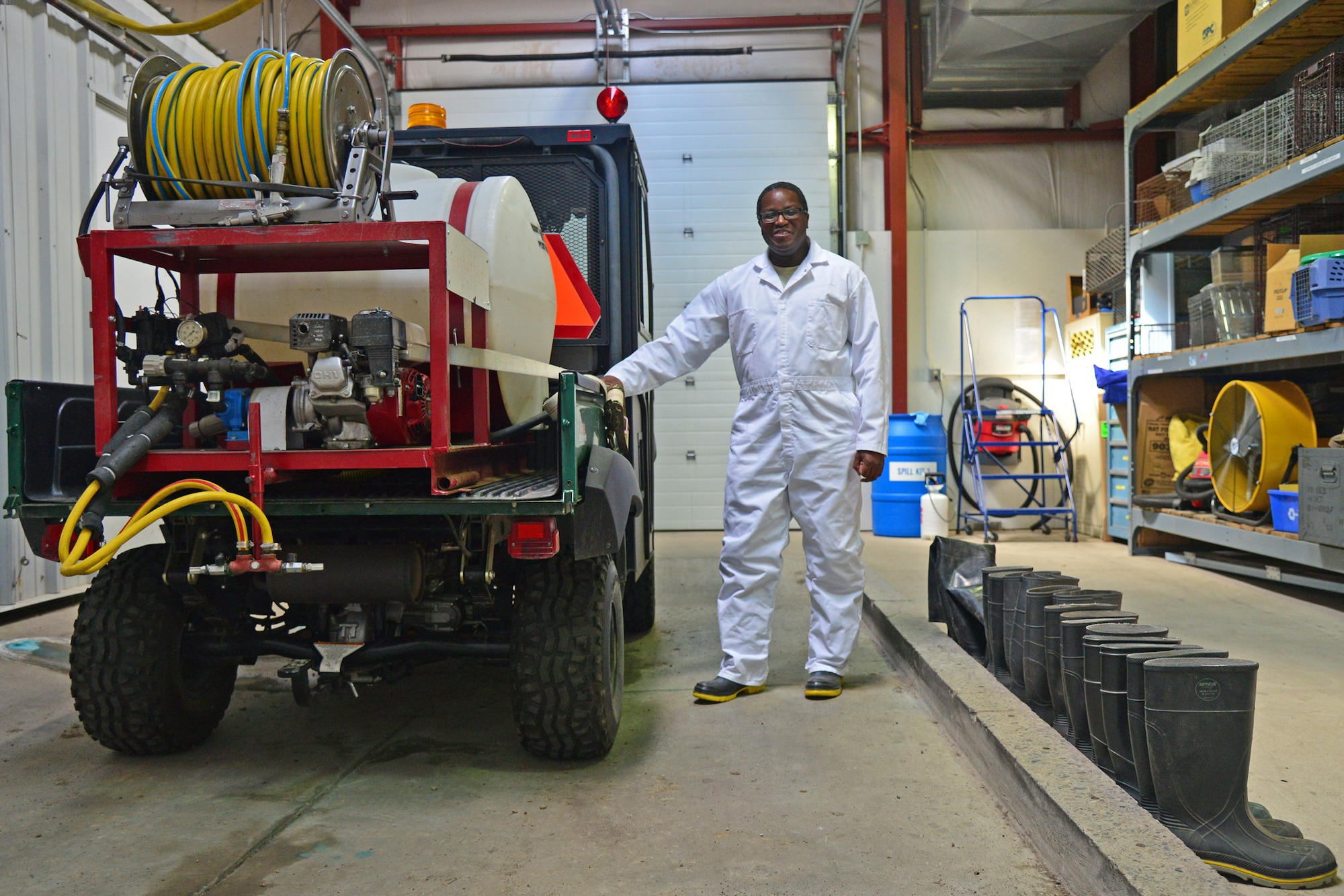 Tech. Sgt. Freddie Belton, 341st Civil Engineer Squadron NCO in charge of pest management, poses for a photo May 24, 2016, at Malmstrom Air Force Base, Mont. Belton and his four-man team are responsible for controlling pests and disease vectors that could affect human health or damage government property. (U.S. Air Force photo/Airman 1st Class Daniel Brosam)