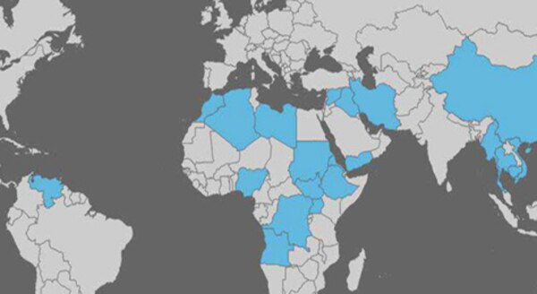 Figure 11.1 Countries in our data set