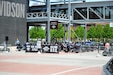 Nearly 500 motorcycles are lined up to take part in the Milwaukee Armed Forces Day 13th Annual Support the Troops Ride May 21.