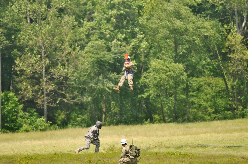 A joint aviation exercise between Army Reserve, active duty and National Guard soldiers in the District of Columbia at Fort Belvoir’s Davison Army Airfield Wednesday, May 25th 2016. This was the first multi-day, multi-component contingency mission exercise held in recent history. Refueling, sling load and hoist operations as well as a mixed multi-ship formation flight over D.C. involving Army Reserve CH-47 “Chinooks”, active duty UH-60 “Black Hawks,” National Guard LUH-72 “Lakotas”, and an Air Force UH-1 “Huey” showcase the Total Army’s ability to support the National Defense Strategy and Army commitments at home and around the world. (Photo by Capt. Xeriqua Garfinkel, U.S. Army Reserve/Released)
