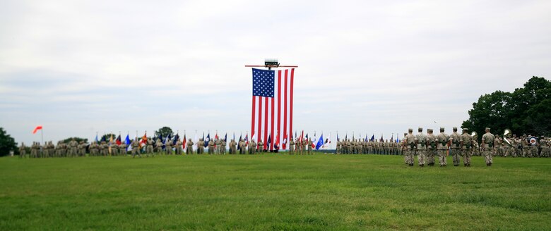 Chemical Biological Incident Response Force (CBIRF) stands in formation during its Change of Command Ceremony. Col. Michael L. Carter assumed command of Chemical Biological Incident Response Force (CBIRF), U.S. Marine Corps Forces Command (MARFORCOM),  from Col. Stephen E. Redifer during a change of command ceremony aboard Naval Support Facility Indian Head, Md., May 18, 2016. Carter thanked Redifer for his outstanding work with CBIRF and said he was thankful for the opportunity to take command of the Nation’s premier chemical, biological, radiological, nuclear and high-yield explosives (CBRNE) consequence management and incident response force in readiness. (U.S. Marine Corps by Sgt. Jonathan S. Herrera/Released)