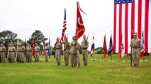Col. Michael L. Carter assumed command of Chemical Biological Incident Response Force (CBIRF), U.S. Marine Corps Forces Command (MARFORCOM),  from Col. Stephen E. Redifer during a change of command ceremony aboard Naval Support Facility Indian Head, Md., May 18, 2016. Carter thanked Redifer for his outstanding work with CBIRF and said he was thankful for the opportunity to take command of the Nation’s premier chemical, biological, radiological, nuclear and high-yield explosives (CBRNE) consequence management and incident response force in readiness. (U.S. Marine Corps by Sgt. Jonathan S. Herrera/Released)