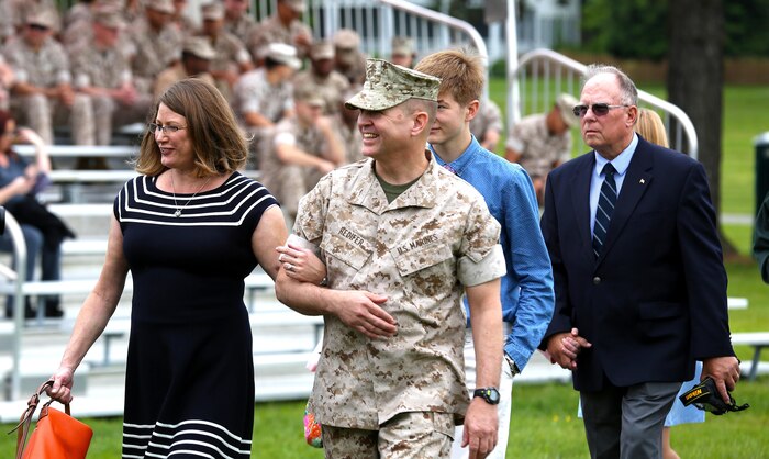 Col. Michael L. Carter assumed command of Chemical Biological Incident Response Force (CBIRF), U.S. Marine Corps Forces Command (MARFORCOM),  from Col. Stephen E. Redifer during a change of command ceremony aboard Naval Support Facility Indian Head, Md., May 18, 2016. Carter thanked Redifer for his outstanding work with CBIRF and said he was thankful for the opportunity to take command of the Nation’s premier chemical, biological, radiological, nuclear and high-yield explosives (CBRNE) consequence management and incident response force in readiness. (U.S. Marine Corps by Sgt. Jonathan S. Herrera/Released)