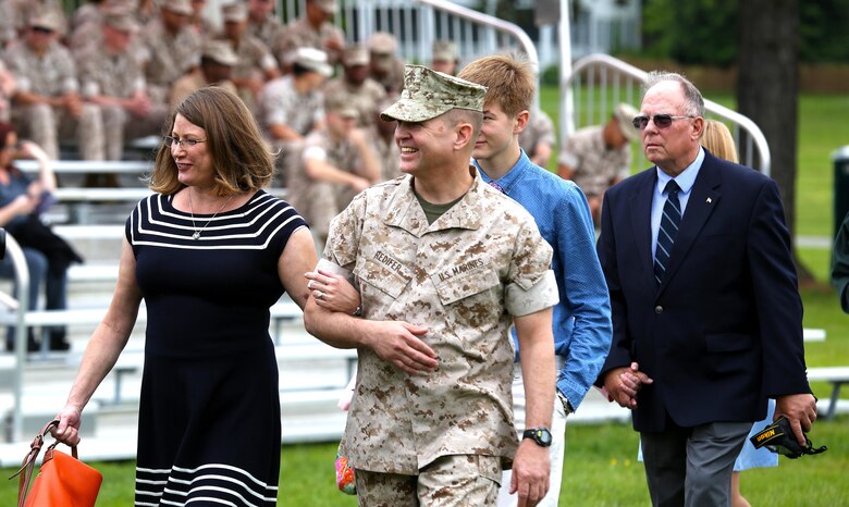 Col. Michael L. Carter assumed command of Chemical Biological Incident Response Force (CBIRF), U.S. Marine Corps Forces Command (MARFORCOM),  from Col. Stephen E. Redifer during a change of command ceremony aboard Naval Support Facility Indian Head, Md., May 18, 2016. Carter thanked Redifer for his outstanding work with CBIRF and said he was thankful for the opportunity to take command of the Nation’s premier chemical, biological, radiological, nuclear and high-yield explosives (CBRNE) consequence management and incident response force in readiness. (U.S. Marine Corps by Sgt. Jonathan S. Herrera/Released)