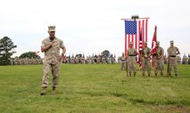 Col. Michael L. Carter assumed command of Chemical Biological Incident Response Force (CBIRF), U.S. Marine Corps Forces Command (MARFORCOM),  from Col. Stephen E. Redifer during a change of command ceremony aboard Naval Support Facility Indian Head, Md., May 18, 2016. Carter thanked Redifer for his outstanding work with CBIRF and said he was thankful for the opportunity to take command of the Nation’s premier chemical, biological, radiological, nuclear and high-yield explosives (CBRNE) consequence management and incident response force in readiness. (U.S. Marine Corps by Sgt. Jonathan S. Herrera/Released)