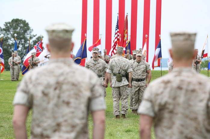 Col. Michael L. Carter assumed command of Chemical Biological Incident Response Force (CBIRF), U.S. Marine Corps Forces Command (MARFORCOM),  from Col. Stephen E. Redifer during a change of command ceremony aboard Naval Support Facility Indian Head, Md., May 18, 2016. Carter thanked Redifer for his outstanding work with CBIRF and said he was thankful for the opportunity to take command of the Nation’s premier chemical, biological, radiological, nuclear and high-yield explosives (CBRNE) consequence management and incident response force in readiness. (U.S. Marine Corps by Sgt. Jonathan S. Herrera/Released)