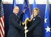 Lt. Gen. James “JJ” Jackson, chief of the Air Force Reserve and commander of the Air Force Reserve Command, passes the Air Reserve Personnel Center guidon to Col. Ellen M. Moore, incoming ARPC commander, during a change of command ceremony held May 26, 2016, on Buckley Air Force Base, Colo. Moore, the former Director of Manpower, Personnel and Services, Headquarters Air Force Reserve Command, Robins Air Force Base, Ga., assumed command of ARPC from Mahaney, who left the center to serve as the the Reserve Deputy Director, Director of Operations, Air Mobility Command, Scott Air Force Base, Ill. (U.S. Air Force photo/Quinn Jacobson)