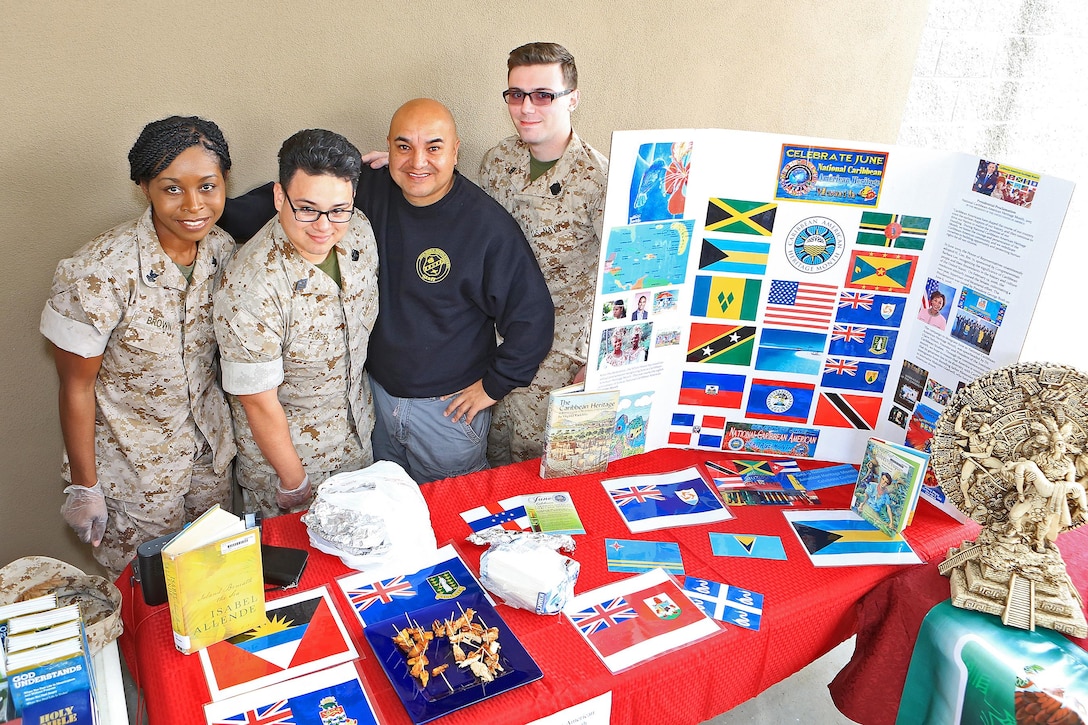 CAMP PENDLETON, Calif. -- Camp Pendleton hosts a Multi-Cultural Day to celebrate the contributions of the different cultures in the United States and the military at the Mainside Patio here, May 26. More than 40 Marines and civilians with Marine Corps Installations - West, 1st Marine Division, 1st Marine Logistics Group and I Marine Expeditionary Force set up booths and exhibits in order to foster a sense of unity among the diverse groups serving within the military.