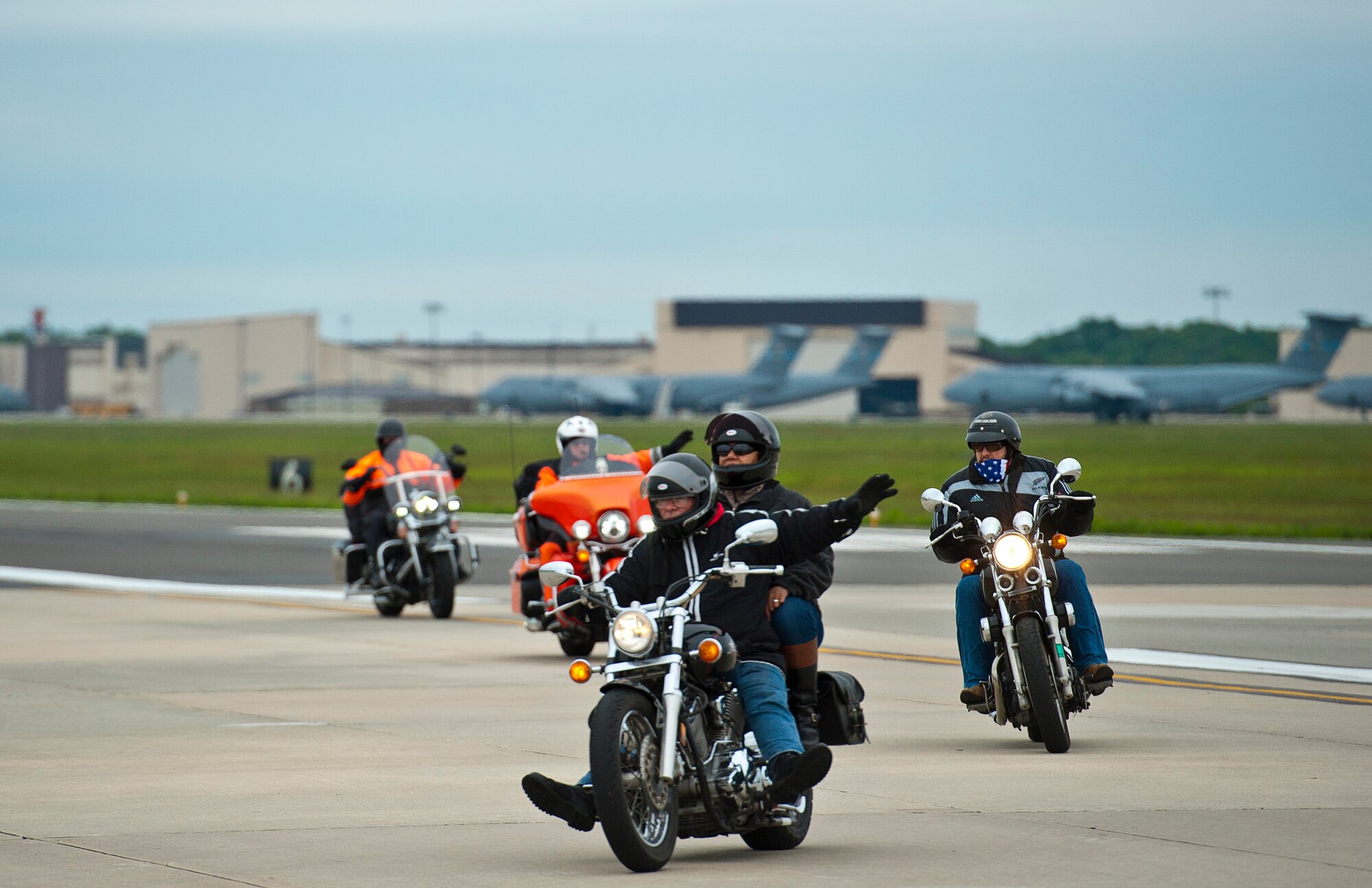 More than 700 motorcycle enthusiasts made their way from Mt. Ephraim, N.J. to Joint Base McGuire-Dix-Lakehurst and down the flight line during the 10th Annual Armed Forces Freedom Ride May 22. Since it's inception, the Freedom Ride has raised more than $300,000 for the Burlington County Military Affairs Committee and the Marine Corps Law Enforcement Foundation.