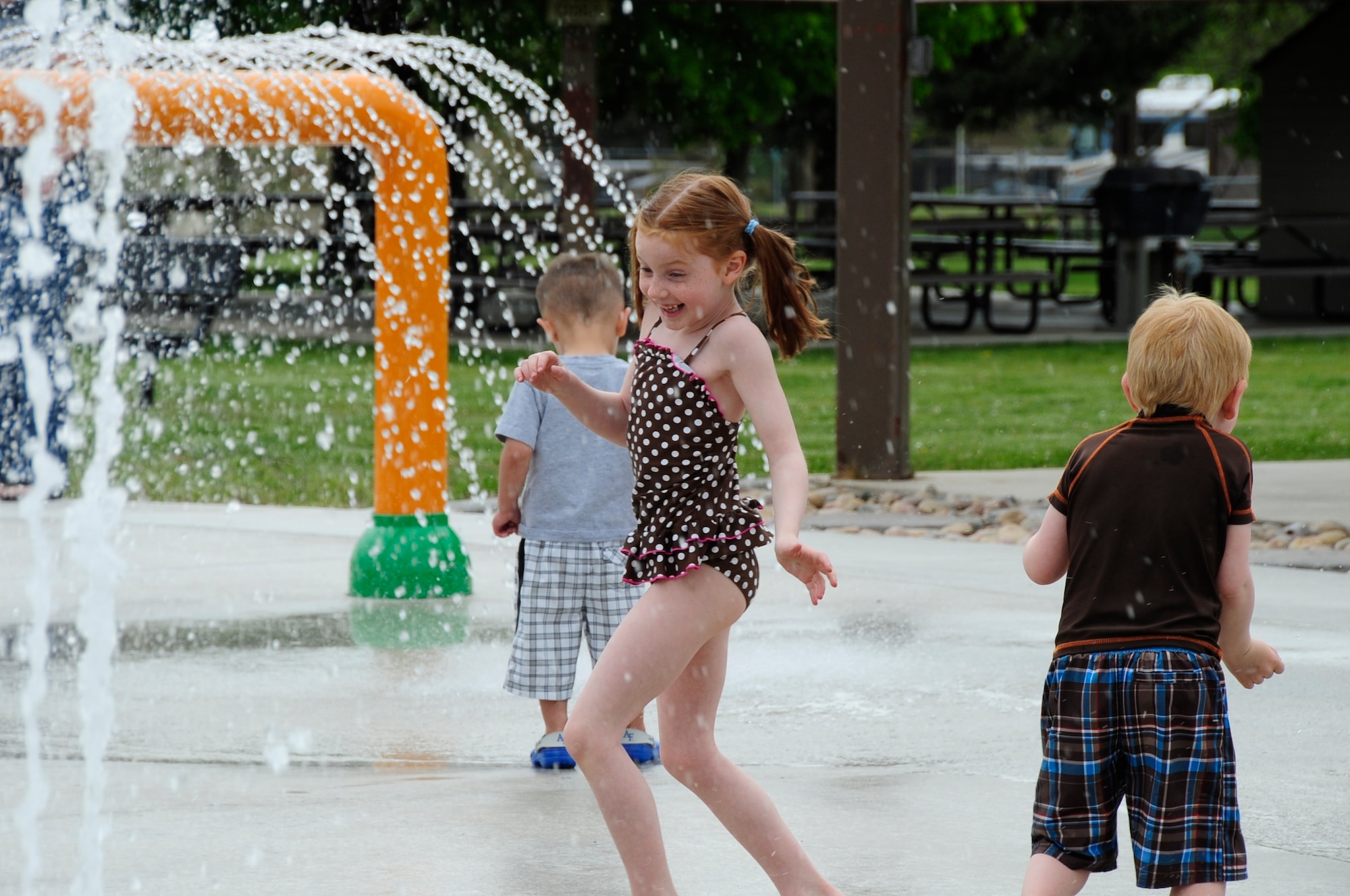 The Centennial Park splash pad opens May 27. (U.S. Air Force)