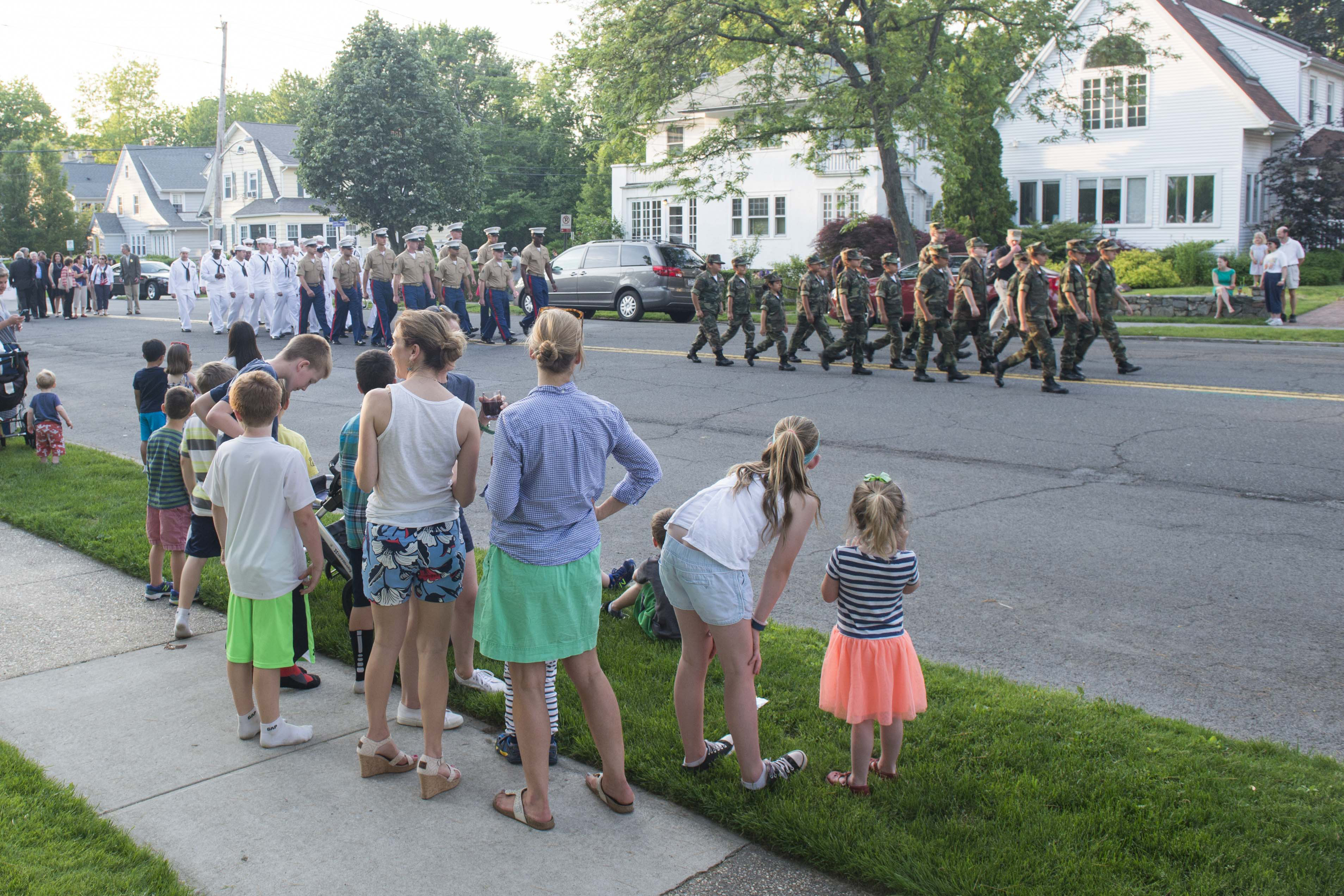 Service Members march in Village of Larchmont Memorial Day Parade