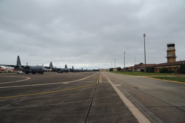 The completion of the North Ramp at Maxwell Air Force Base, Ala., made it possible to move the 908th Airlift Wing's C-130H Hercules from the West Ramp, placing the units' aircrafts closer to both Operations and Maintenance. (U.S. Air Force Photo by Lt. Col. Jerry Lobb)