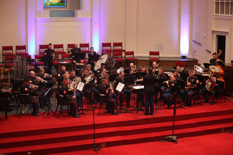 Approximately 40 Marines with the 2nd Marine Aircraft Wing Band performs a musical selection during the Salute to the Troops event in Garner, N.C., May 22, 2016. Comprised of more than 40 Marines, the 2nd MAW band strives to share the Marine Corps’ traditions, values and esprit de corps with the local community. The band also supports local military units and squadrons by performing for change of command ceremonies, retirements, and other military events.