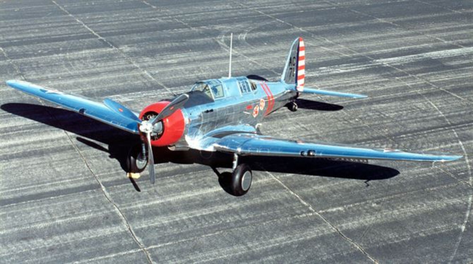 The A-17 series attack aircraft was a direct descendent of the pace-setting Northrop Gamma, made famous by the aerial explorer Lincoln Ellsworth. It replaced the Curtiss A-8 and A-12 Shrike and was the last of the pre-World War II single-engine attack aircraft ordered into production by the Army Air Corps.  In 1938 when the Army Air Corps determined that all future attack aircraft procured would be multi-engine models and remaining examples not sold to overseas customers were used as advanced trainers and squadron support aircraft, most ending up as ground maintenance trainers.  Portland Army Air Base received one A-17 aircraft in 1941.  This Northrop A-17A is on display at the National Museum of the United States Air Force in Dayton, Ohio, wearing the colors and markings of the 90th Attack Squadron, 3rd Attack Group, at Barksdale Field in June, 1938.  (U.S. Air Force photo)