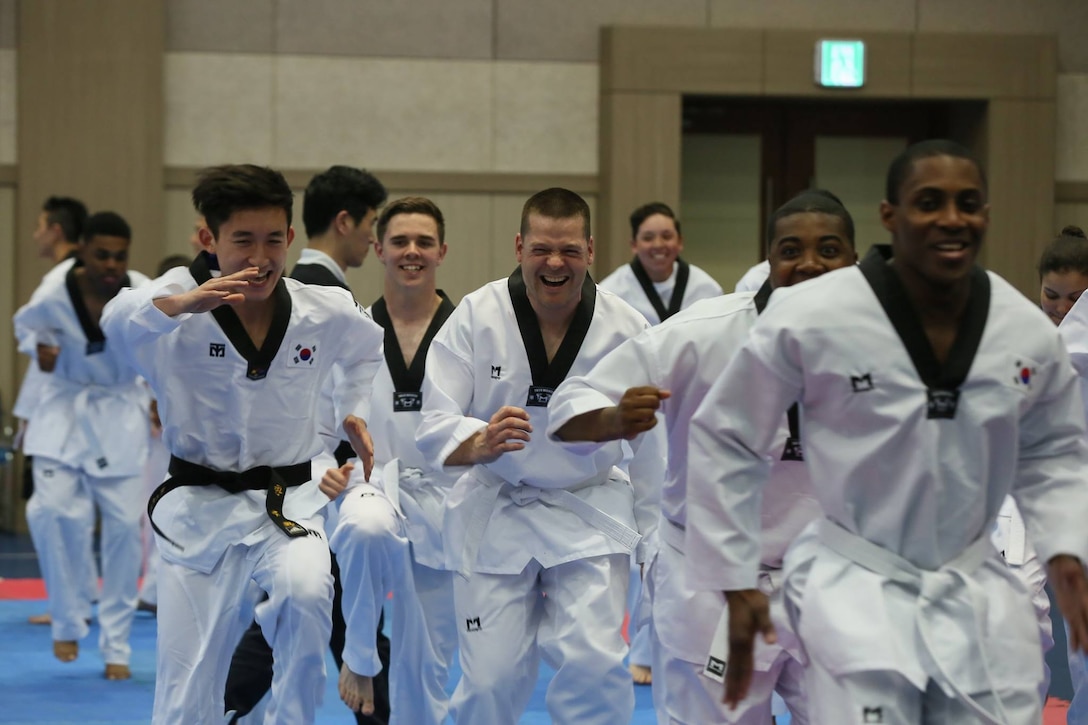 Service members from across the peninsula came to Seoul to participate in the Korean Ministry of National Defense’s Taekwondo camp. The three-day program is part of the Good Neighbor Program which seeks to foster cultural understanding and good relationships between American and Korean military forces.