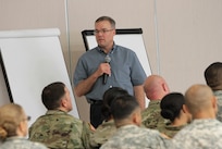 Region 9 CMPO, Bryce Jones, briefed the 9th MSC subordinate leadership on DSCA 101 and executed a table top exercise before hurricane season in Hawaii and American Samoa in order to talk through immediate and deliberate response procedures.