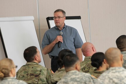 Region 9 CMPO, Bryce Jones, briefed the 9th MSC subordinate leadership on DSCA 101 and executed a table top exercise before hurricane season in Hawaii and American Samoa in order to talk through immediate and deliberate response procedures.