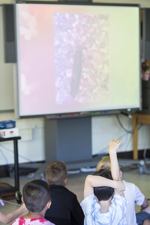 A a student raises his hand at Robert E. Galer Elementary School May. 6. Galer and Charles F. Bolden Elementary-Middle School on Laurel Bay held their 2016 STEMposium.