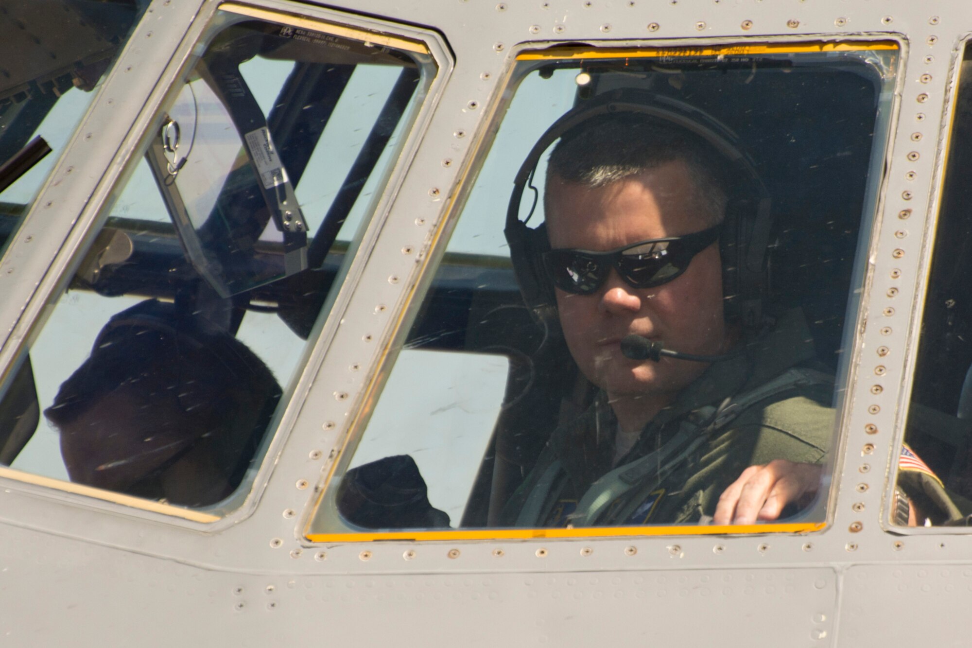 U.S. Air Force Reserve Maj. Chris Dickens, a pilot assigned to the 327th Airlift Squadron, performs preflight checks before taking off from Little Rock Air Force Base, Ark., May 13, 2016. This marks the first flight of a C-130J aircraft manned by an all Reserve aircrew since the 913th Airlift Group’s transition from the “H” to the “J” model. (U.S. Air Force photo by Master Sgt. Jeff Walston/Released)