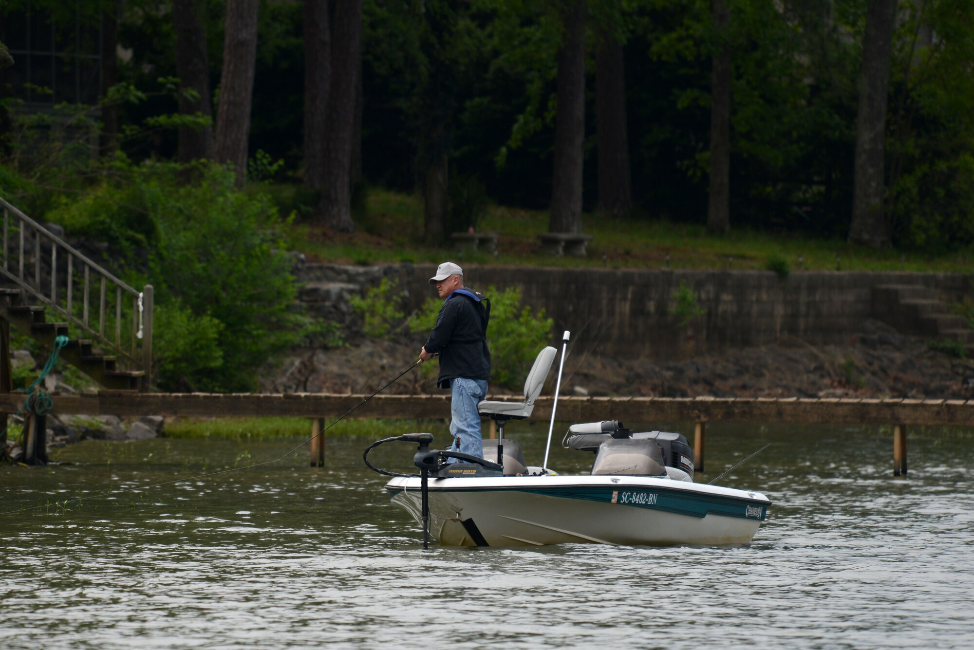 Stay safe this sunny season by practicing risk management during any water-related activity. Water activities such as fishing should be accompanied with proper gear such as fishing and boating licenses and flotation devices. Planning ahead by checking the weather and being aware of the potential hazards in the area can be crucial in preventing water-related accidents. (U.S. Air Force photo by Airman 1st Class Destinee Dougherty)