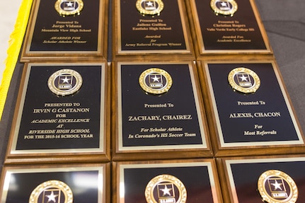 A high school award ceremony was held at the 83rd Military Police Company in El Paso, Texas on May 21, 2016 to recognize over 80 high school seniors for their decision to join the Army after graduation. (U.S. Army photo by Spc. Stephanie Ramirez) 