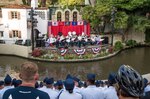 The U.S. Army North’s 323rd Army Band, “Fort Sam’s Own,” performed during the Armed Forces River Parade May 21 at the San Antonio Riverwalk.