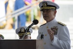 160531-N-UG232-222 Honolulu, Hawaii (May 31, 2016) Adm. Harry Harris, Commander of U.S. Pacific Command, speaks during the Honolulu Mayor's Memorial Day Ceremony at the National Memorial Cemetery of the Pacific. U.S. Pacific Command's mission is to enhance stability in the Indo-Asia-Pacific by promoting security cooperation and deterring aggression.