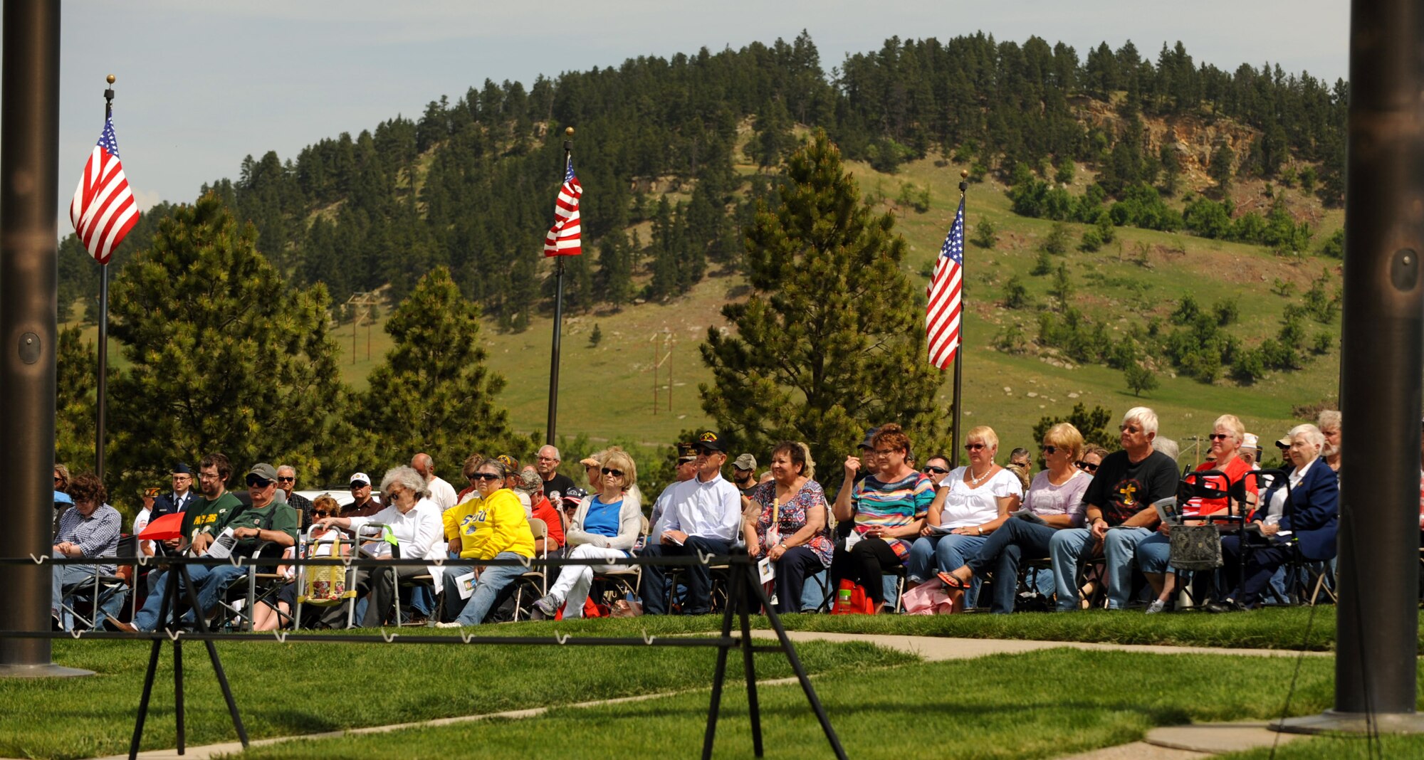 Members of the Black Hills community gather for a Memorial Day ceremony at Black Hills National Cemetery, Sturgis, S.D., May 30, 2016. Memorial Day, observed on the last Monday of May, is a federal holiday in the United States for remembering those who died while serving in the country’s armed forces. (U.S. Air Force photo by Airman 1st Class Denise M. Nevins/Released)