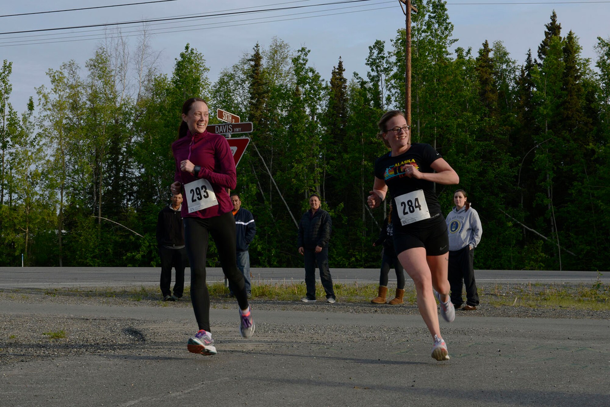 Airmen and Soldiers participate in an Army 10-miler qualifier at Joint Base Elmendorf Richardson, Alaska, May 26, 2016. The top finishers were selected to represent U.S. Army Alaska at the Army 10-miler in Washington D.C. Oct. 9, 2016. (U.S. Air Force photo by Airman 1st Class Valerie Monroy)