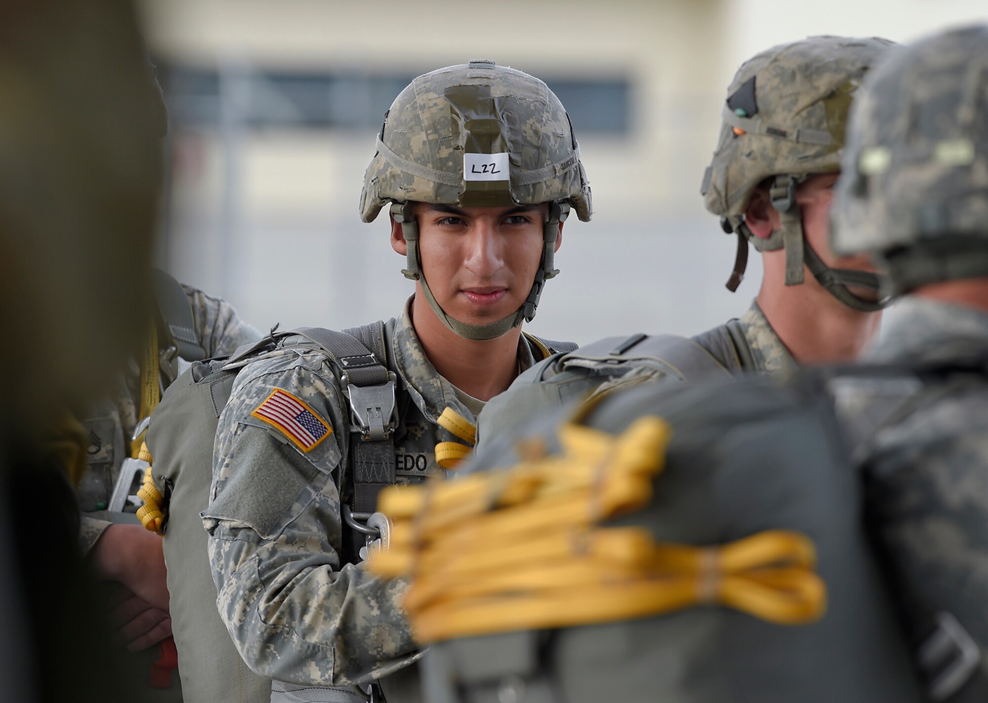 U.S. Army paratroopers assigned to the 1st Battalion, 501st Parachute Infantry Regiment, 4th Infantry Brigade Combat Team (Airborne), 25th Infantry Division, conduct joint airborne and air transportability training (JAATT) at Joint Base Elmendorf-Richardson, Alaska, May 19, 2016. JAATT familiarizes units with establishing drop zones and airfields, as well as proper communication with aircraft supporting resupply missions. The Soldiers of 4/25 IBCT belong to the only American airborne brigade in the Pacific and are trained to execute airborne maneuvers in extreme cold weather/high altitude environments in support of combat, partnership and disaster relief operations. (U.S. Air Force photo by Alejandro Peña)