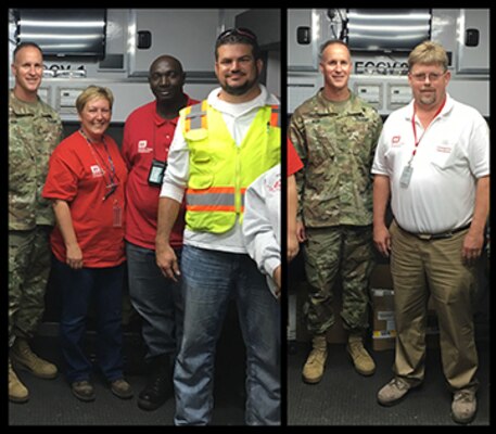 Dennis Hughes and Todd Newman were part of a team that briefed Maj. Gen. Michael Wehr, Mississippi Valley Division, Commanding General, in the Deployable Tactical Operations System (DTOS) during his most recent on-site visit. The DTOS is located at the staging yard for Mobile Home Units that are being placed in support of flood recovery in Baton Rouge, LA.  