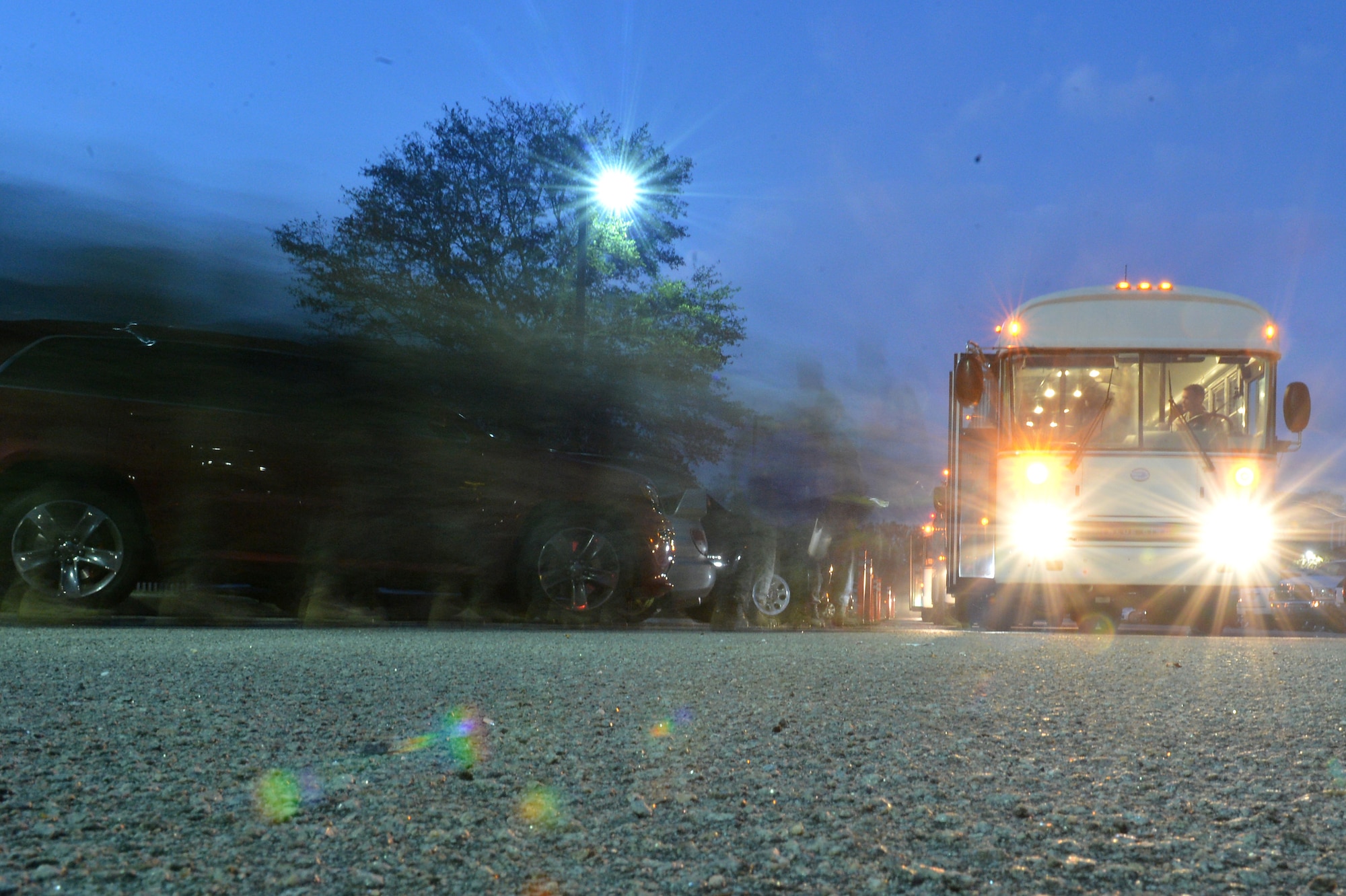 U.S. Airmen assigned to the 20th Fighter Wing board a bus to the Chandler Deployment Processing Center at Shaw Air Force Base, S.C., Oct. 21, 2016. The Airmen were transported to the DPC to depart Shaw for a deployment. (U.S. Air Force photo by Airman 1st Class Christopher Maldonado)