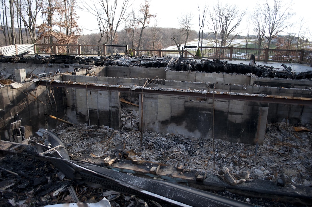 Oakland, MD. Nov. 15, 2012 -- A home that burned to the ground during Hurricane Sandy in Garrett County, MD. Members of the Federal Emergency Management Agency (FEMA) and county officials were assessing the effects from Hurricane Sandy in Oakland, MD, and Garrett County. Photo by Frank Niemeir/FEMA