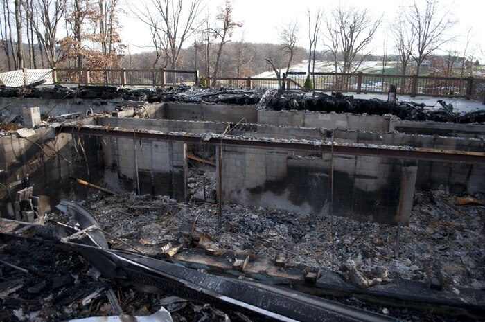 Oakland, MD. Nov. 15, 2012 -- A home that burned to the ground during Hurricane Sandy in Garrett County, MD. Members of the Federal Emergency Management Agency (FEMA) and county officials were assessing the effects from Hurricane Sandy in Oakland, MD, and Garrett County. Photo by Frank Niemeir/FEMA