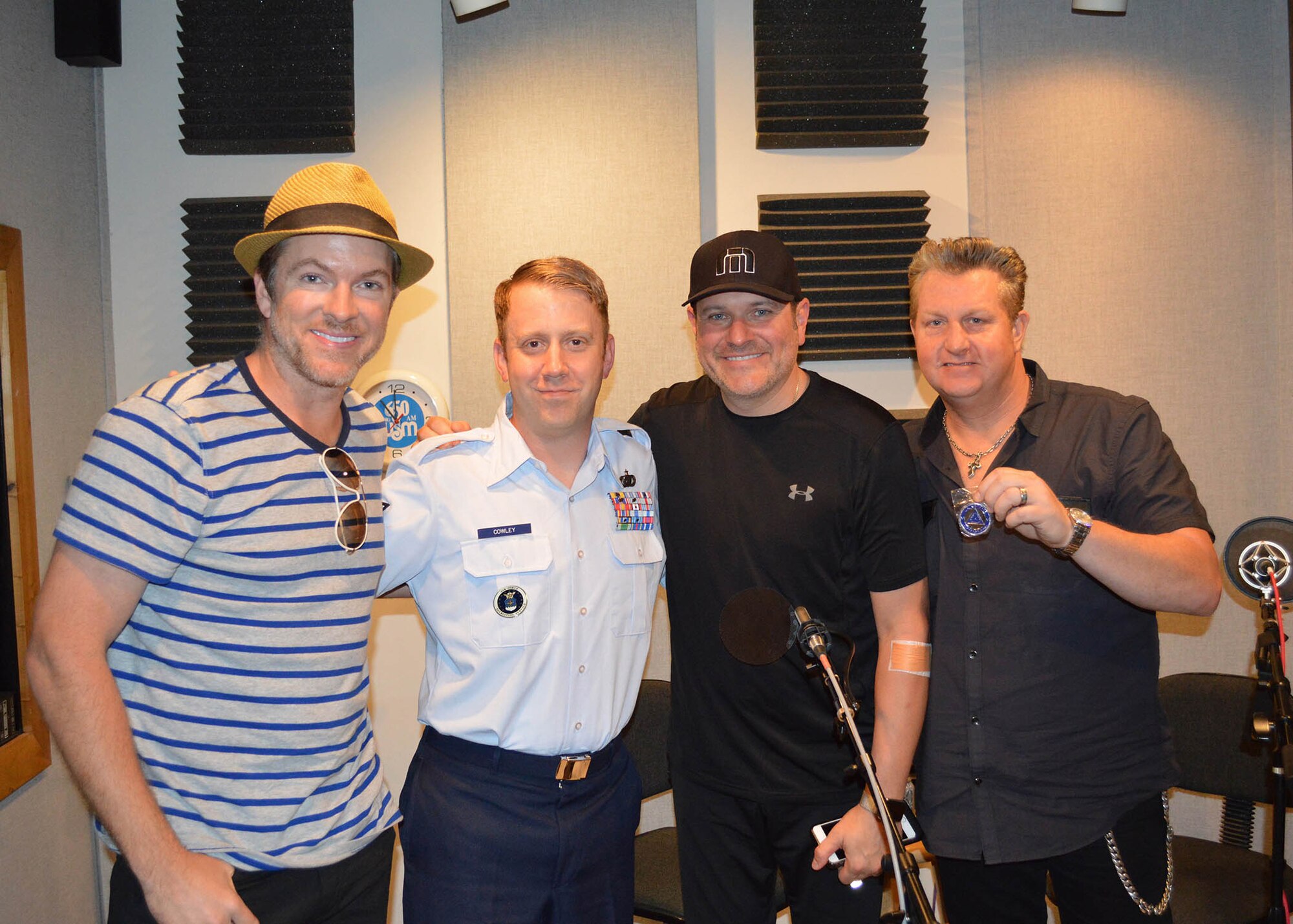 Rascal Flatts joins Air Force Tech. Sgt. Michael Cowley for this year’s Red, White and Air Force Blue Christmas. The one-hour radio special will air during the upcoming holiday season on stations throughout the United States and the American Forces Network. Air Force Recruiting Service produces the show. (Courtesy photo/Lyndon LaFevers)