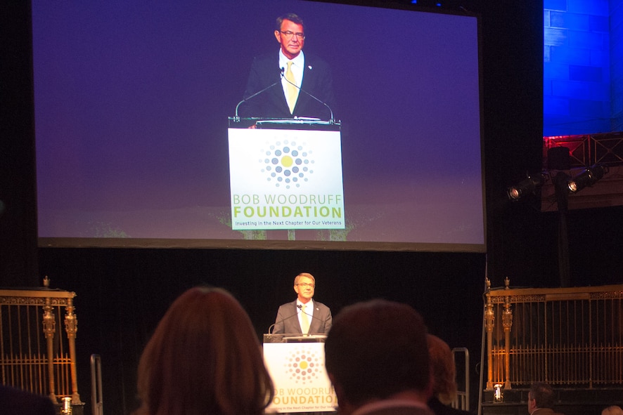 Defense Secretary Ash Carter speaks at the annual Stand Up for Heroes event.