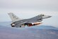 A U.S. Air Force F-16 Fighting Falcon piloted by Maj. Jameel Janjua of the Royal Canadian Air Force carries a developmental test version of the Joint Strike Missile to its release point above the Utah Test and Training Range west of Salt Lake City. When development is complete, the JSM is intended for use aboard the F-35A Lighting II. Janjua is assigned to the 416th Flight Test Squadron based at Edwards Air Force Base, Calif., as part of an officer exchange program. (U.S. Air Force photo/Christopher Okula)