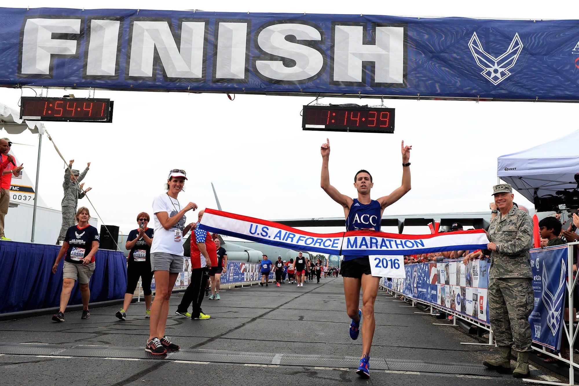 The 633d Medical Group clinical nurse won the Air Force Half Marathon at Wright-Patterson Air Force Base, Ohio, in September 2016.(Courtesy photo)