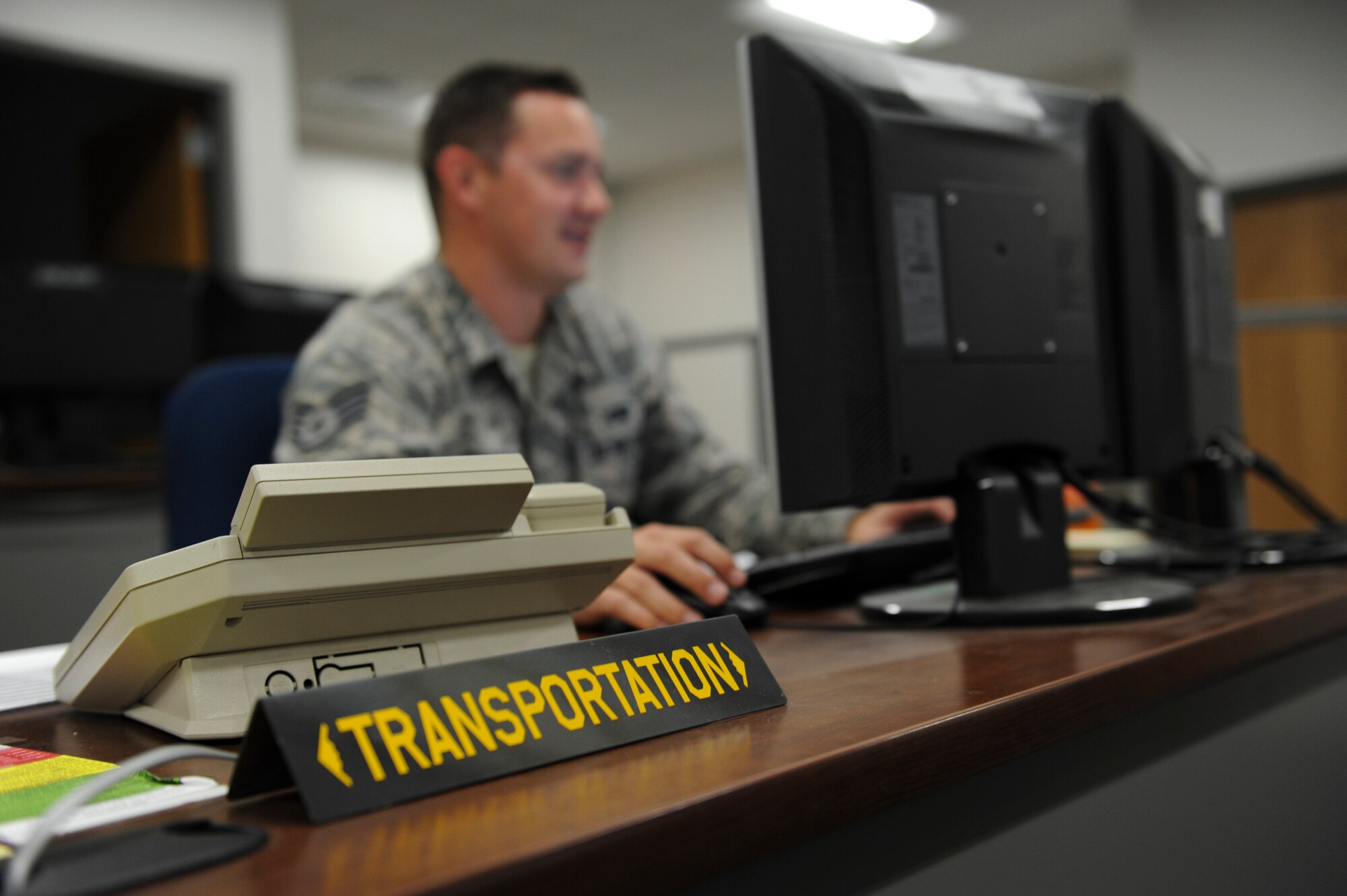 U.S. Air Force Staff Sgt. William Peters, a vehicle operation technician with the 509th Logistics Readiness Squadron (LRS), oversees the transportation section of the deployment control center during Exercise Global Thunder 17 (GT17) at Whiteman Air Force Base, Mo., Oct. 25, 2016. The deployment control center is the centralized location tracking on the 509th LRS process during the exercise. GT17 is an annual command and control exercise designed to train U.S. Strategic Command forces and assess joint operational readiness. (U.S. Air Force Senior Airman Danielle Quilla)